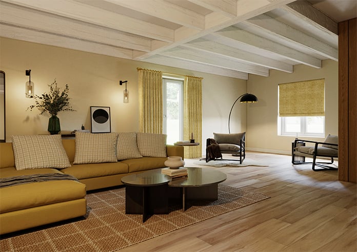 William Morris At Home Marigold Velvet, Ochre - Twist&Fit Roman Blind - Image 7